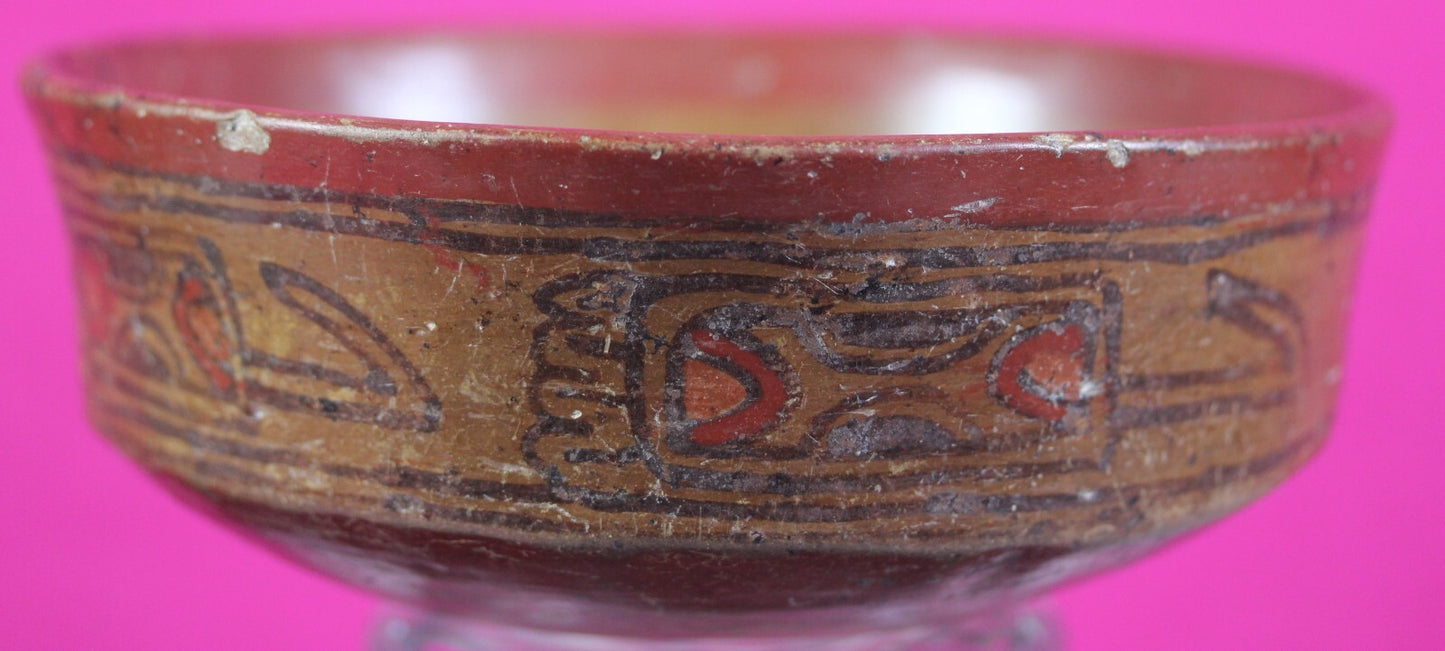 Authentic Pre Columbian Artifact Decorated Mayan Bowl 250 900 AD Yucatan COA T1