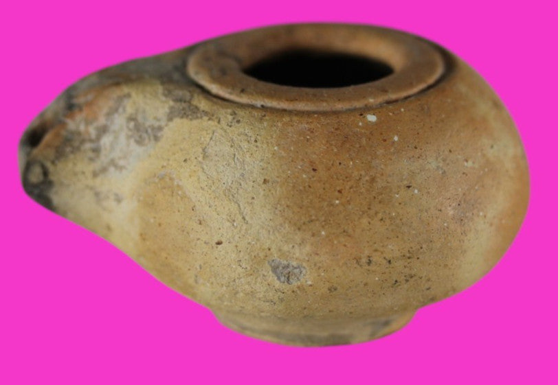 Ancient Holy Land Oil Lamp Artifact Jesus Christ Homeland 100 - 400 AD COA L05