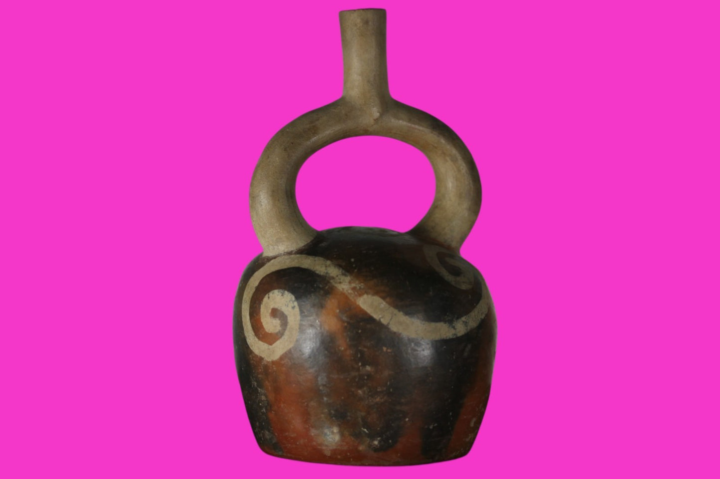 Pre Columbian Authentic Artifact Stirrup Vessel Moche Peru 100-850 AD COA J05