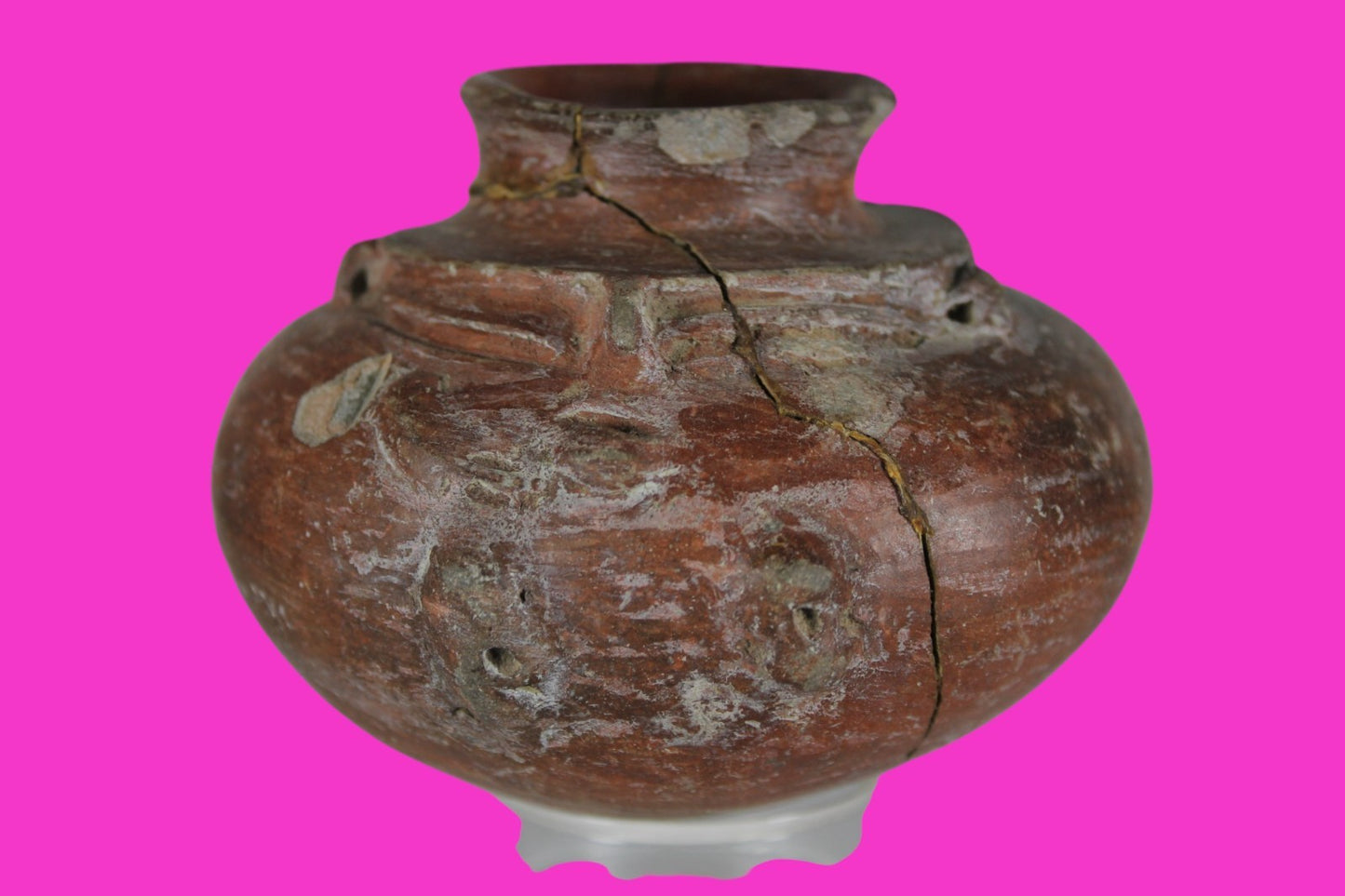 Pre Columbian Authentic Artifact Repaired Mayan Olla Yucatan 250-900 AD COA J69