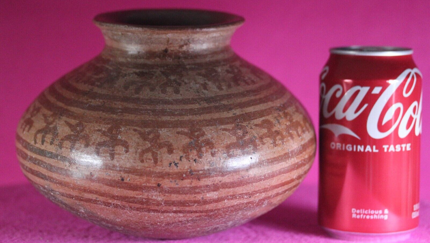 Authentic Pre Columbian Artifact Decorated Olla Michoacan Arte Primitivo COA T66