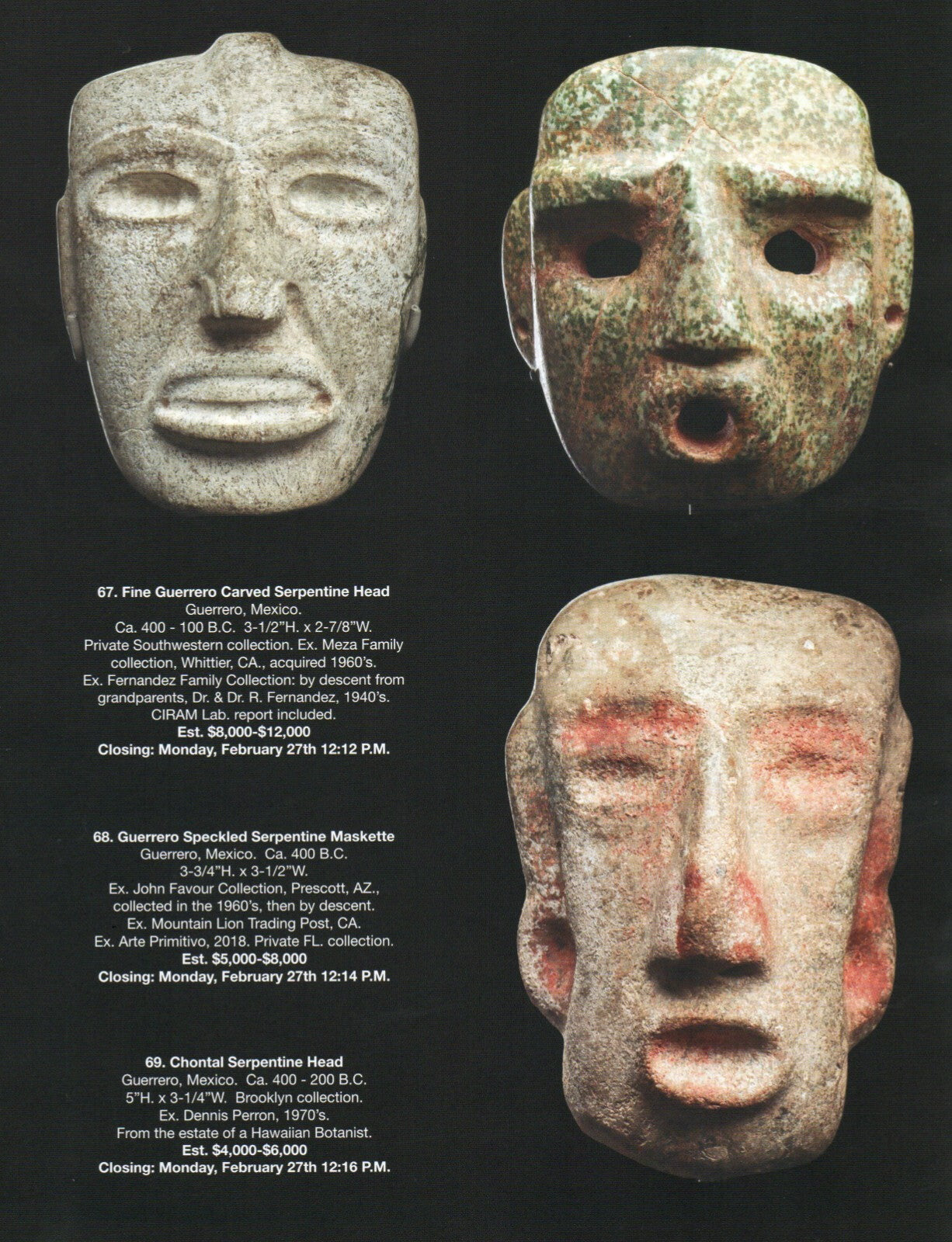 Pre Columbian Artifacts Price & Value Guide Arte Primitivo Auction Catalog 109